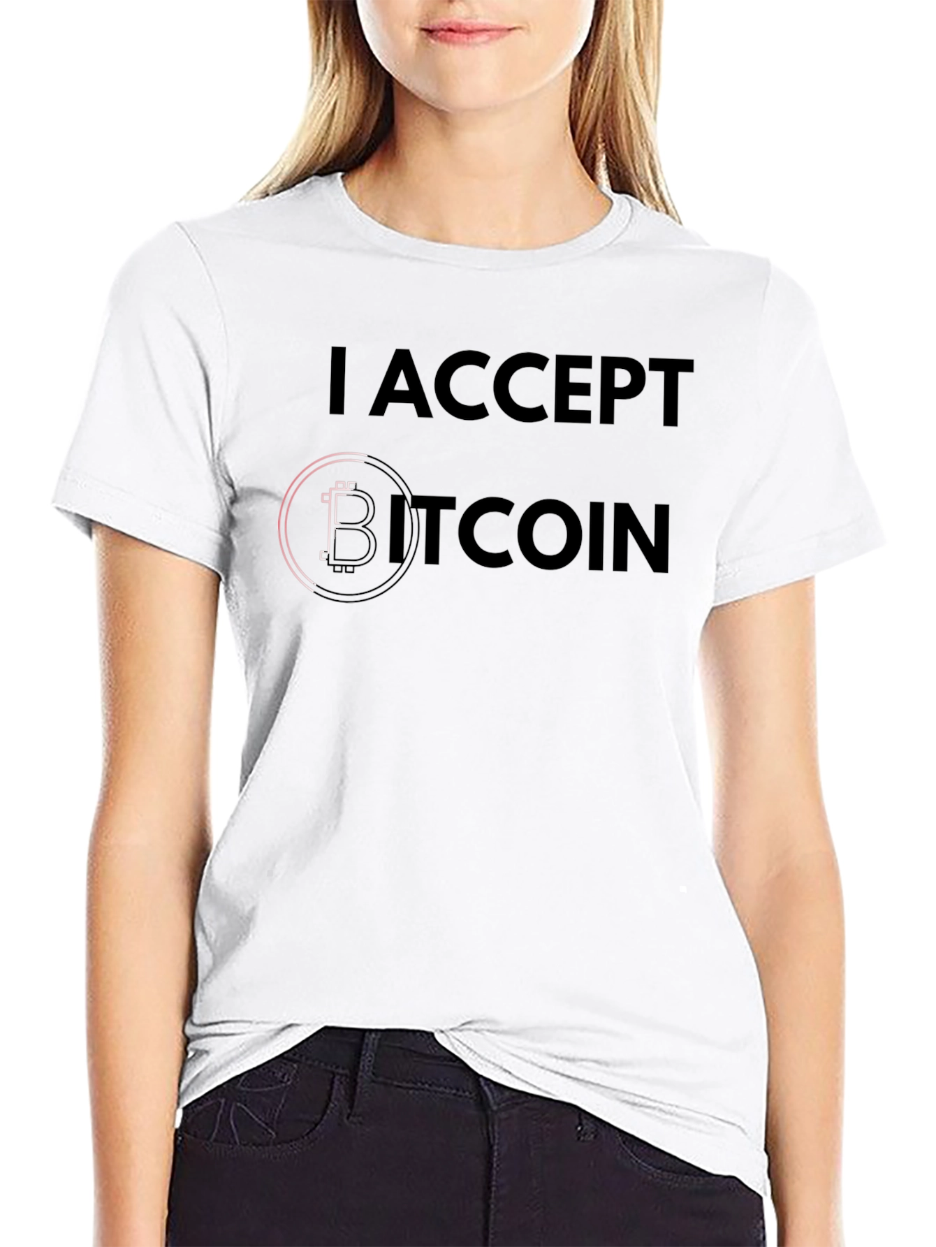 I Accept Bitcoin Black T-Shirt