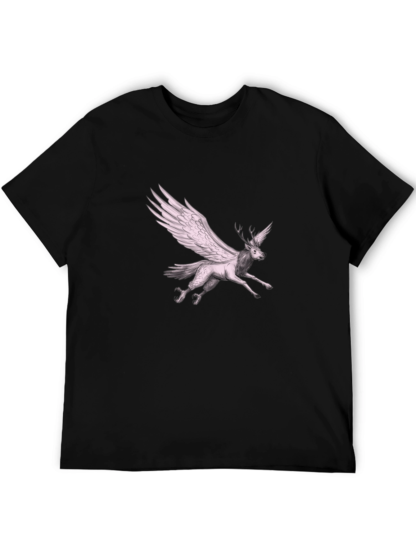 Winged Deer Graphic Tee - Unique Fantasy T-Shirt