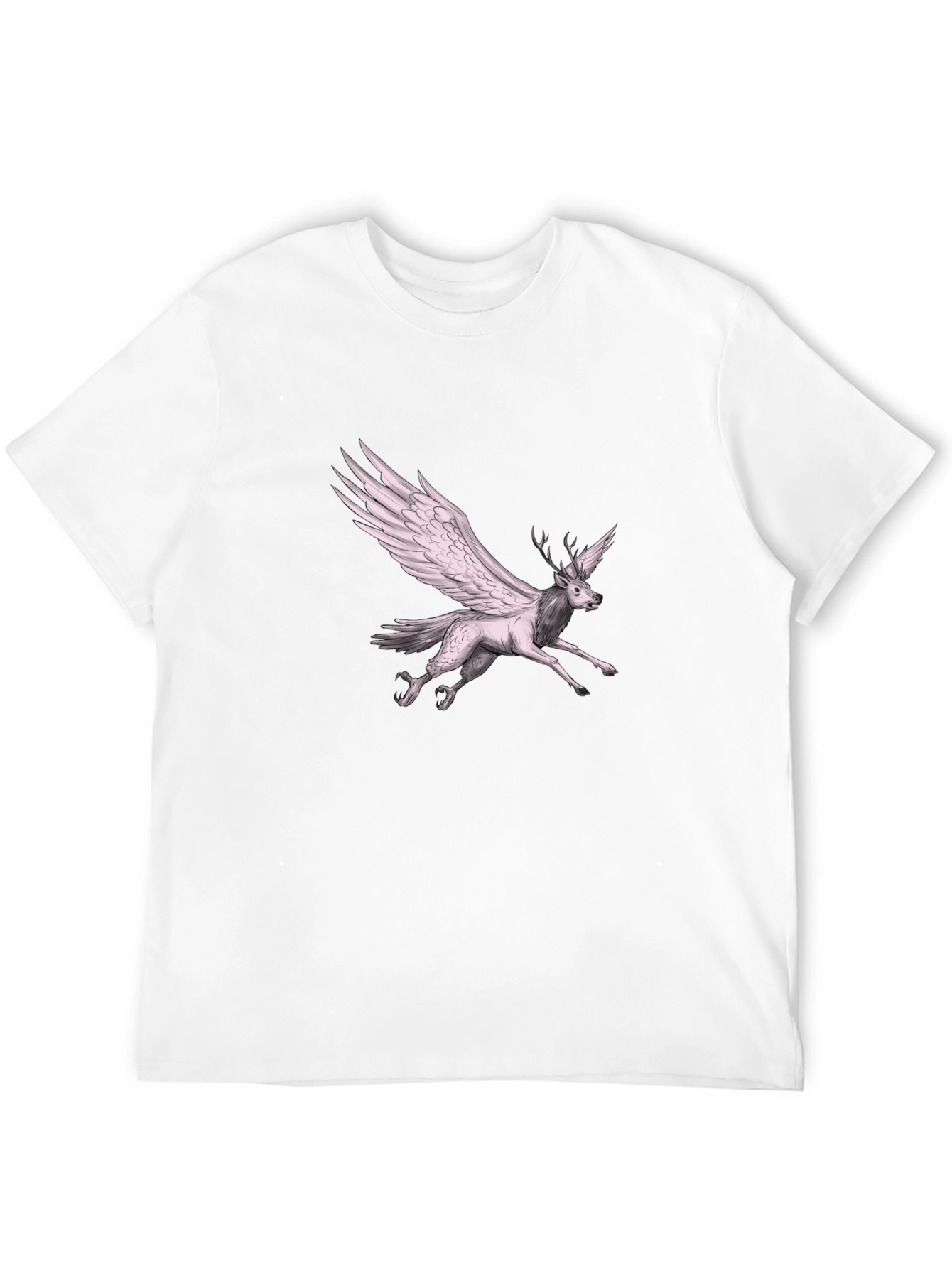 Winged Deer Graphic Tee - Unique Fantasy T-Shirt