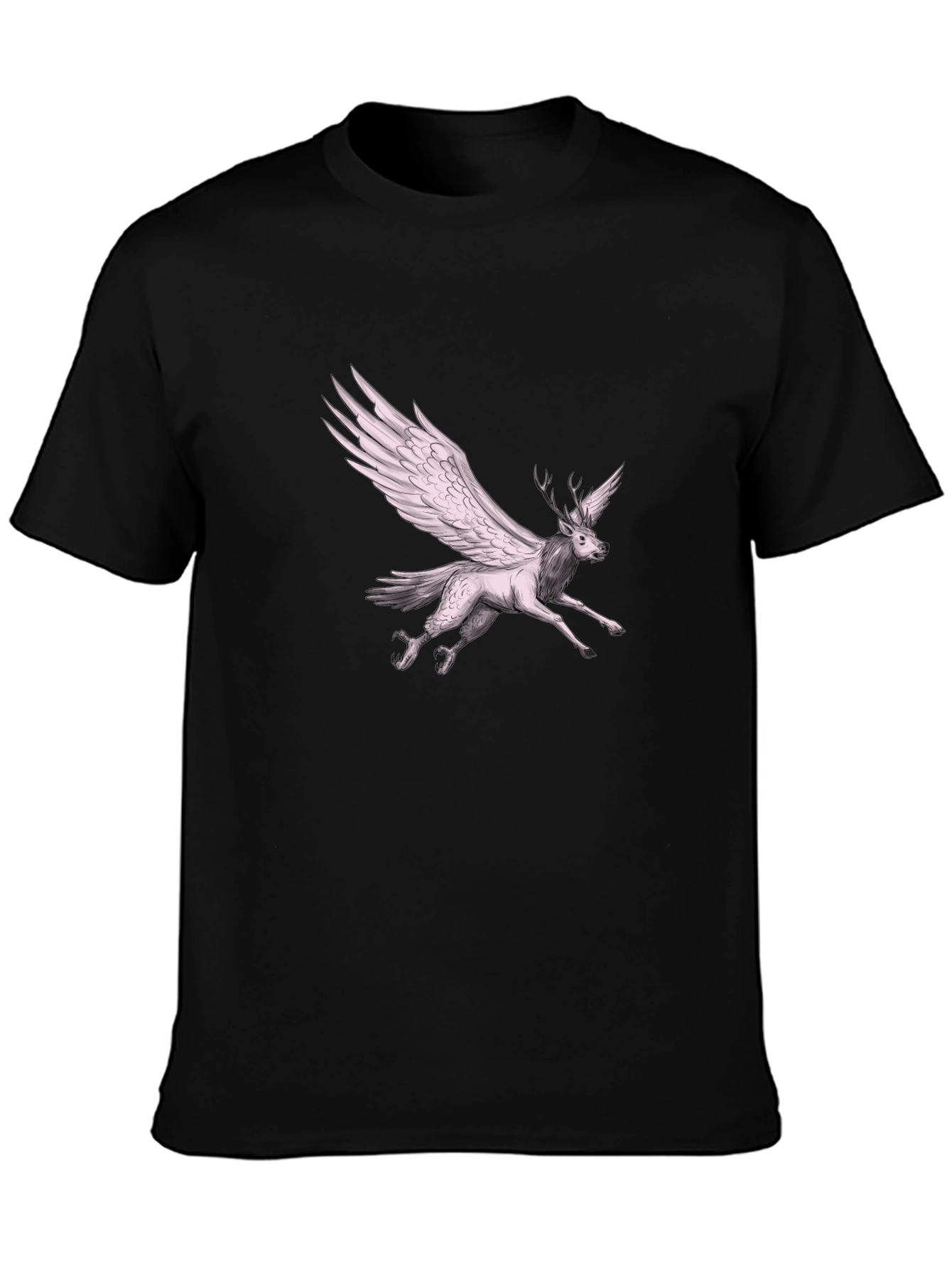 Winged Deer Graphic Tee - Unique Fantasy T-Shirt