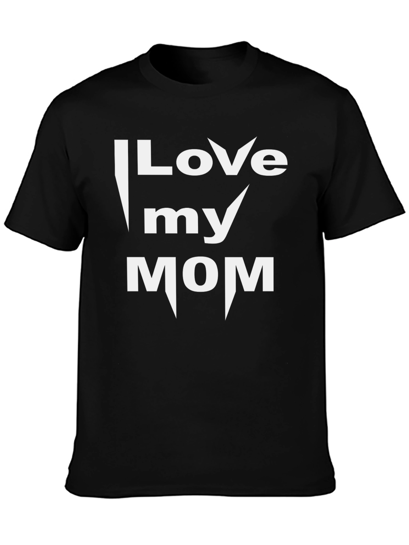 I Love My Mom Graphic T-Shirt - Black
