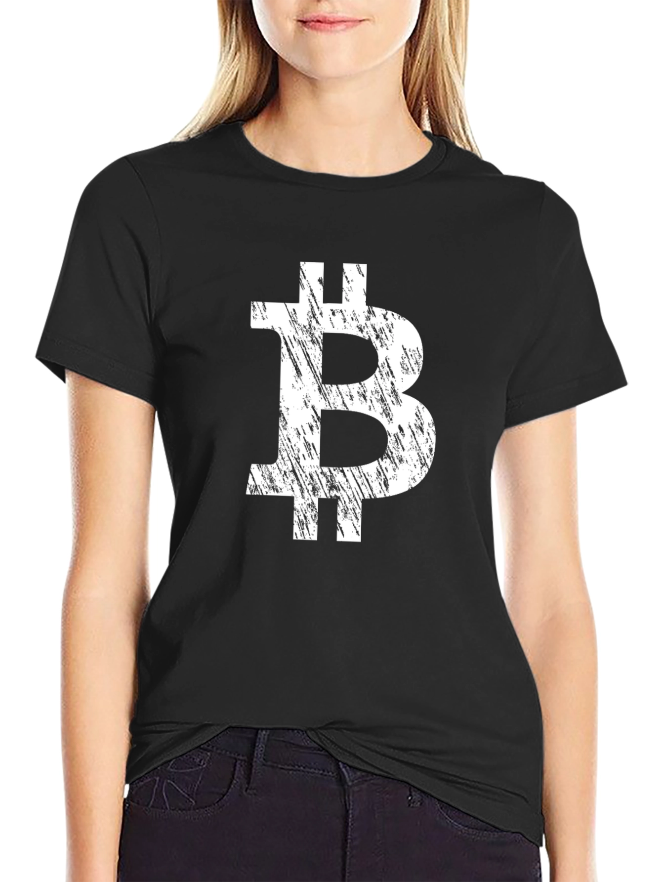 Bitcoin Distressed Logo Tee