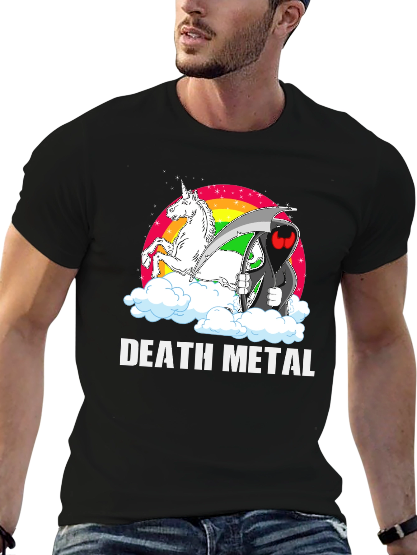 Death Metal Grim Reaper Unicorn T-Shirt