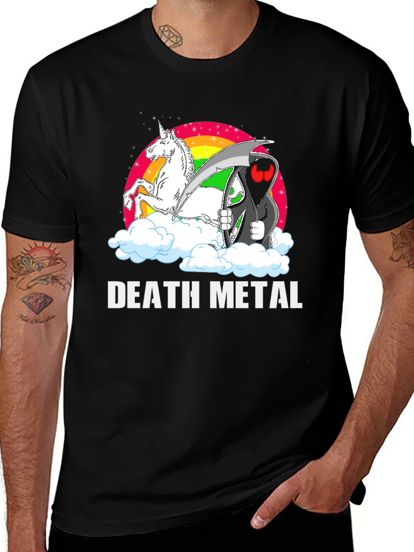 Death Metal Grim Reaper Unicorn T-Shirt