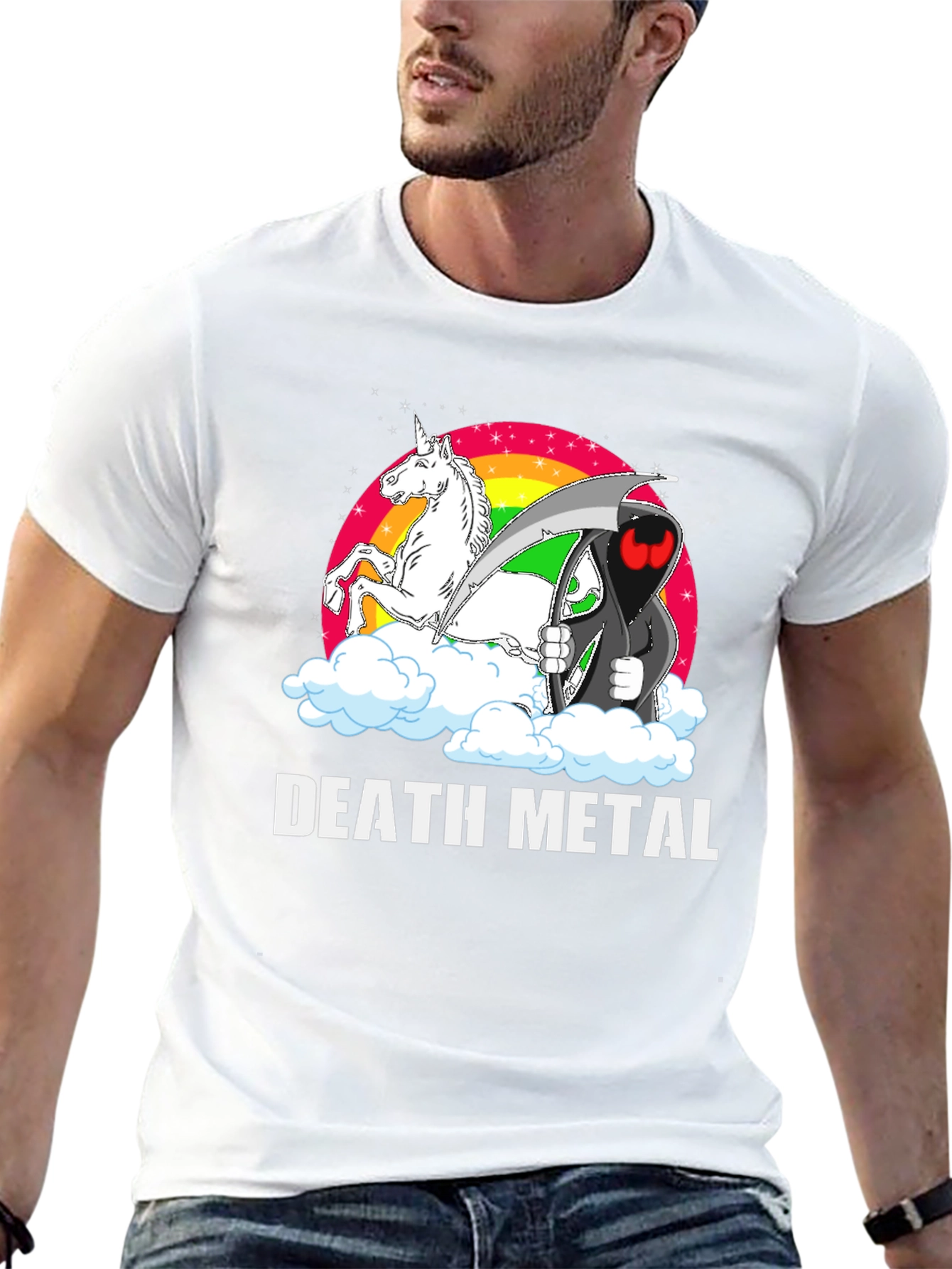 Death Metal Grim Reaper Unicorn T-Shirt