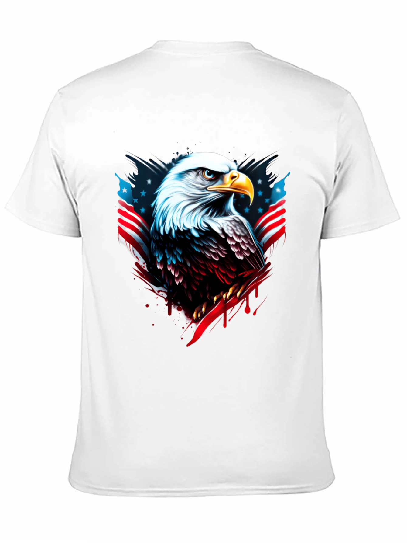 Bald Eagle USA Flag Graphic Black T-Shirt