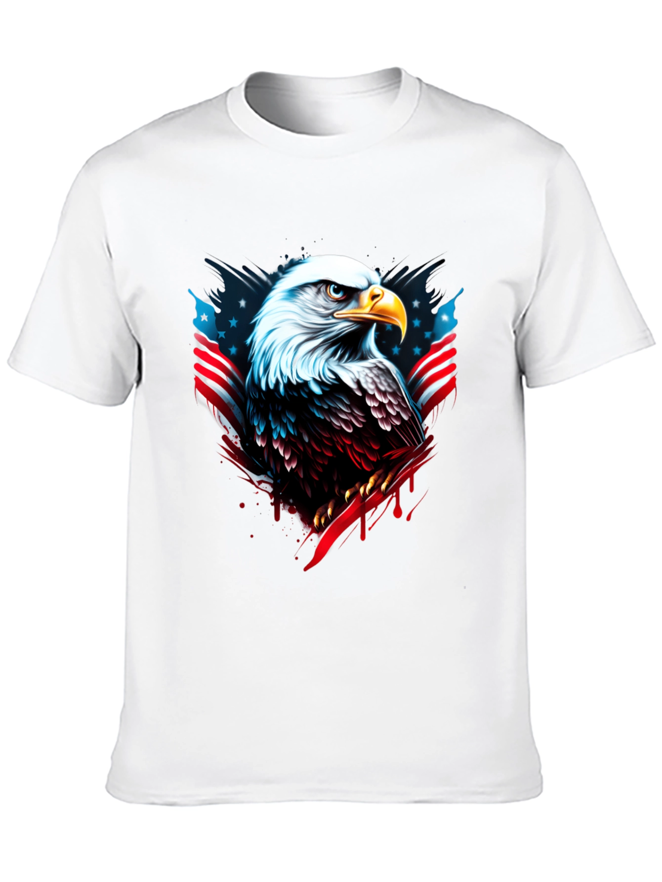 Bald Eagle USA Flag Graphic Black T-Shirt