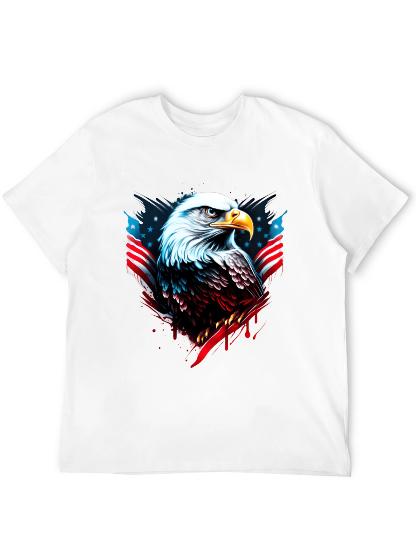 Bald Eagle USA Flag Graphic Black T-Shirt