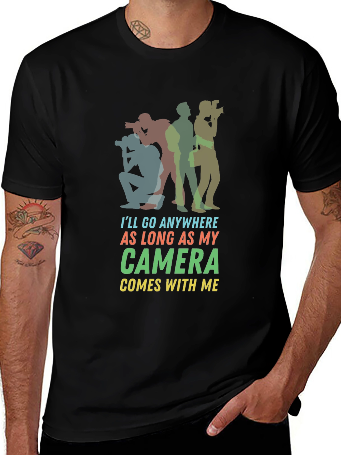 Photographers Motto T-Shirt: Camera Comes With Me