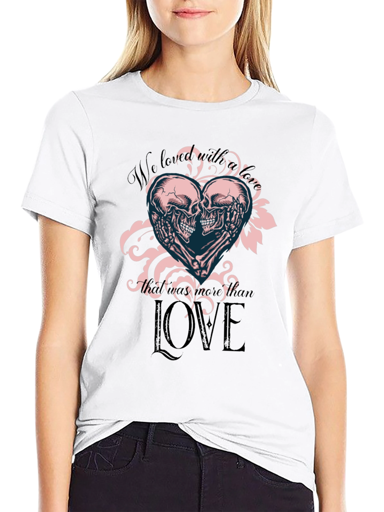 Skull Love T-Shirt - Romantic Gothic Tee