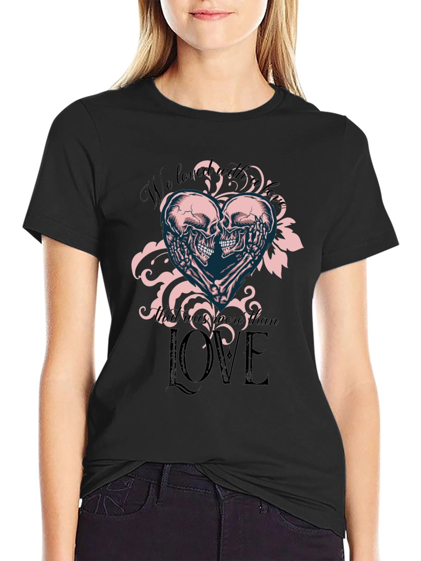 Skull Love T-Shirt - Romantic Gothic Tee