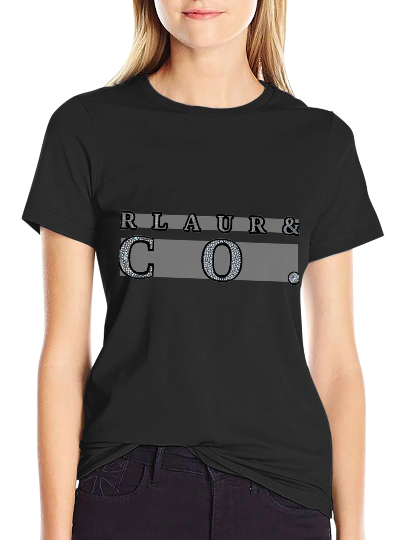 RLAUR & CO. Graphic Print Black T-Shirt