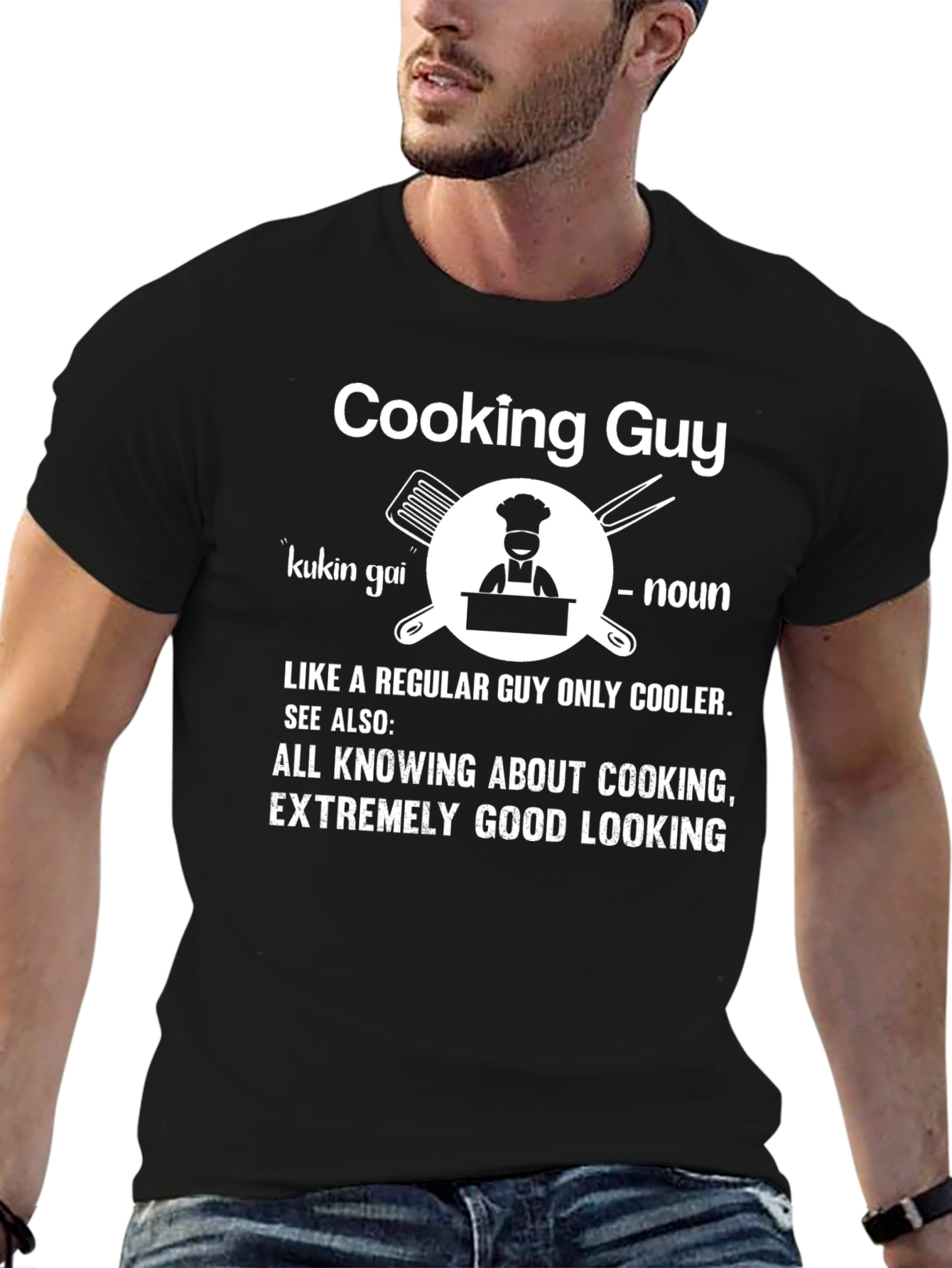 Cooking Guy Graphic T-Shirt - Cool Chef Tee