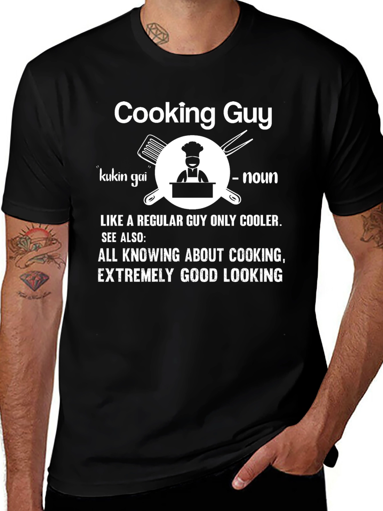 Cooking Guy Graphic T-Shirt - Cool Chef Tee