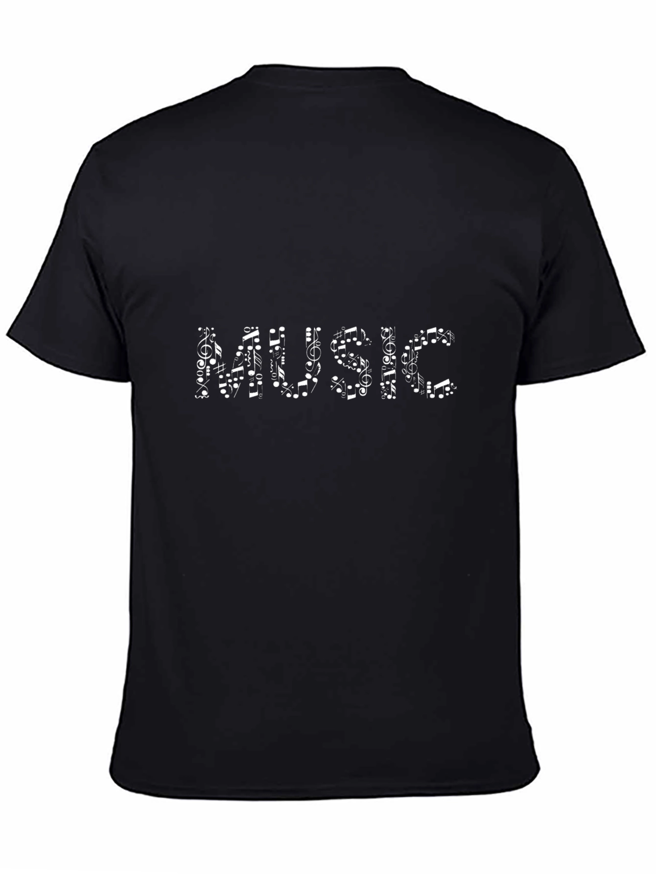 Music Notes Black T-Shirt