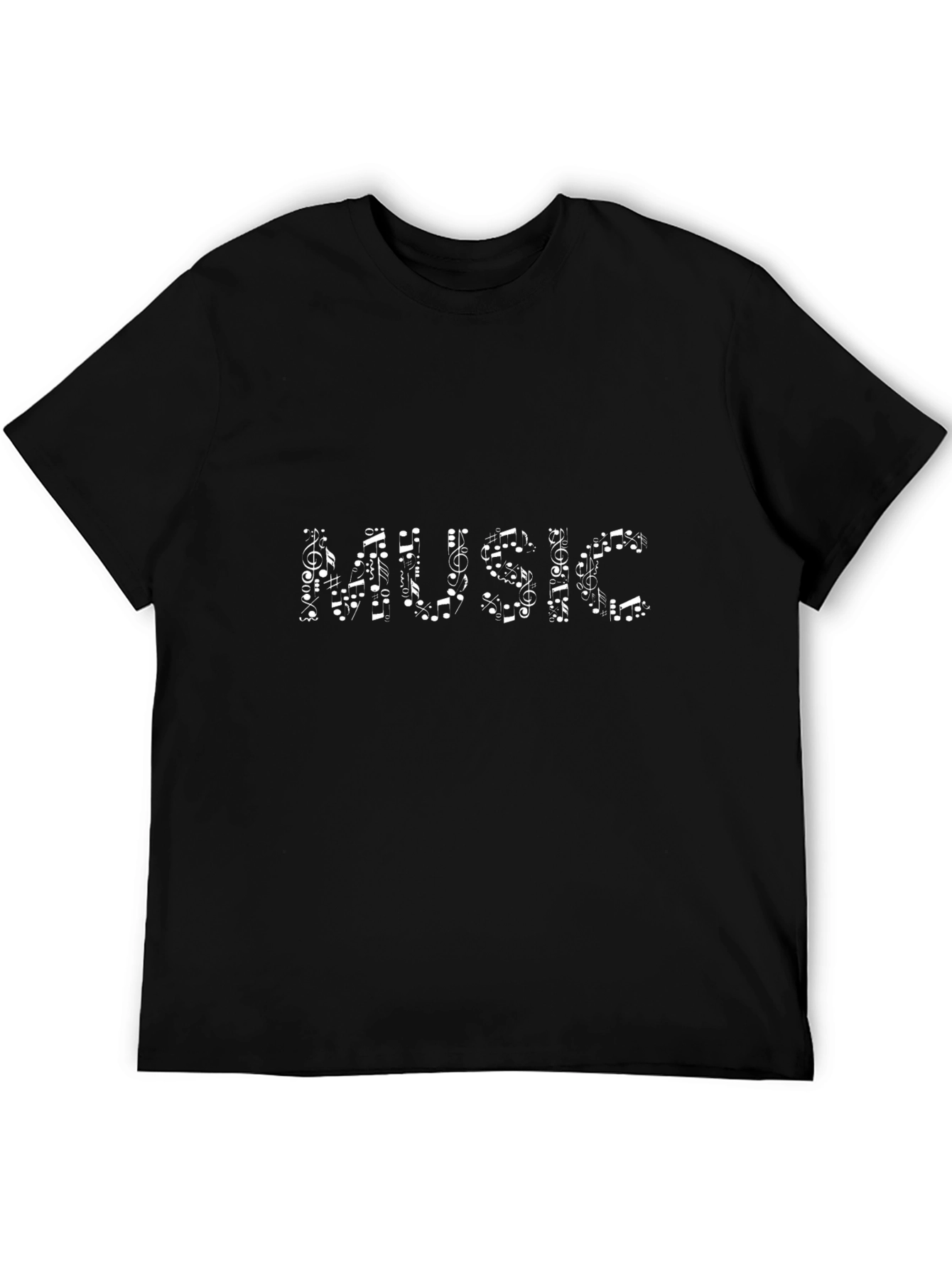 Music Notes Black T-Shirt