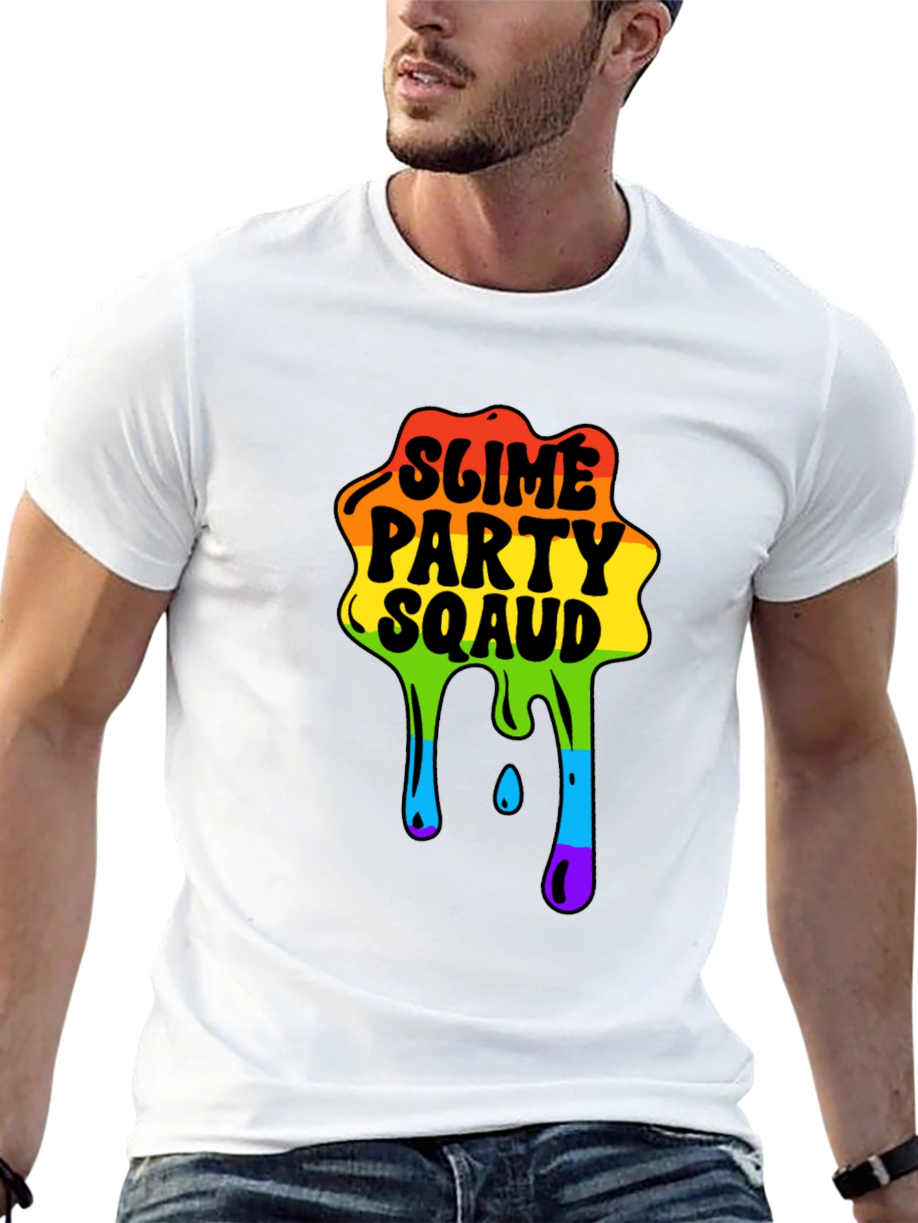 Slime Party Squad Tee Rainbow Drip Graphic