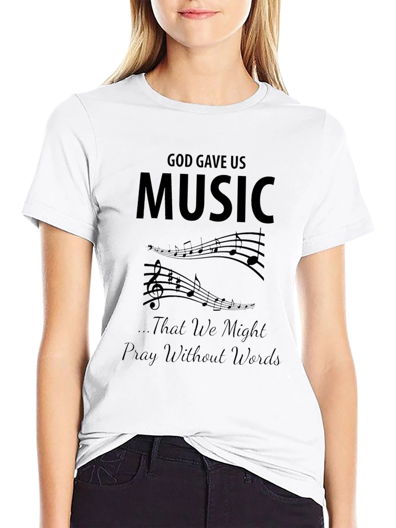 God Gave Us Music Black T-Shirt