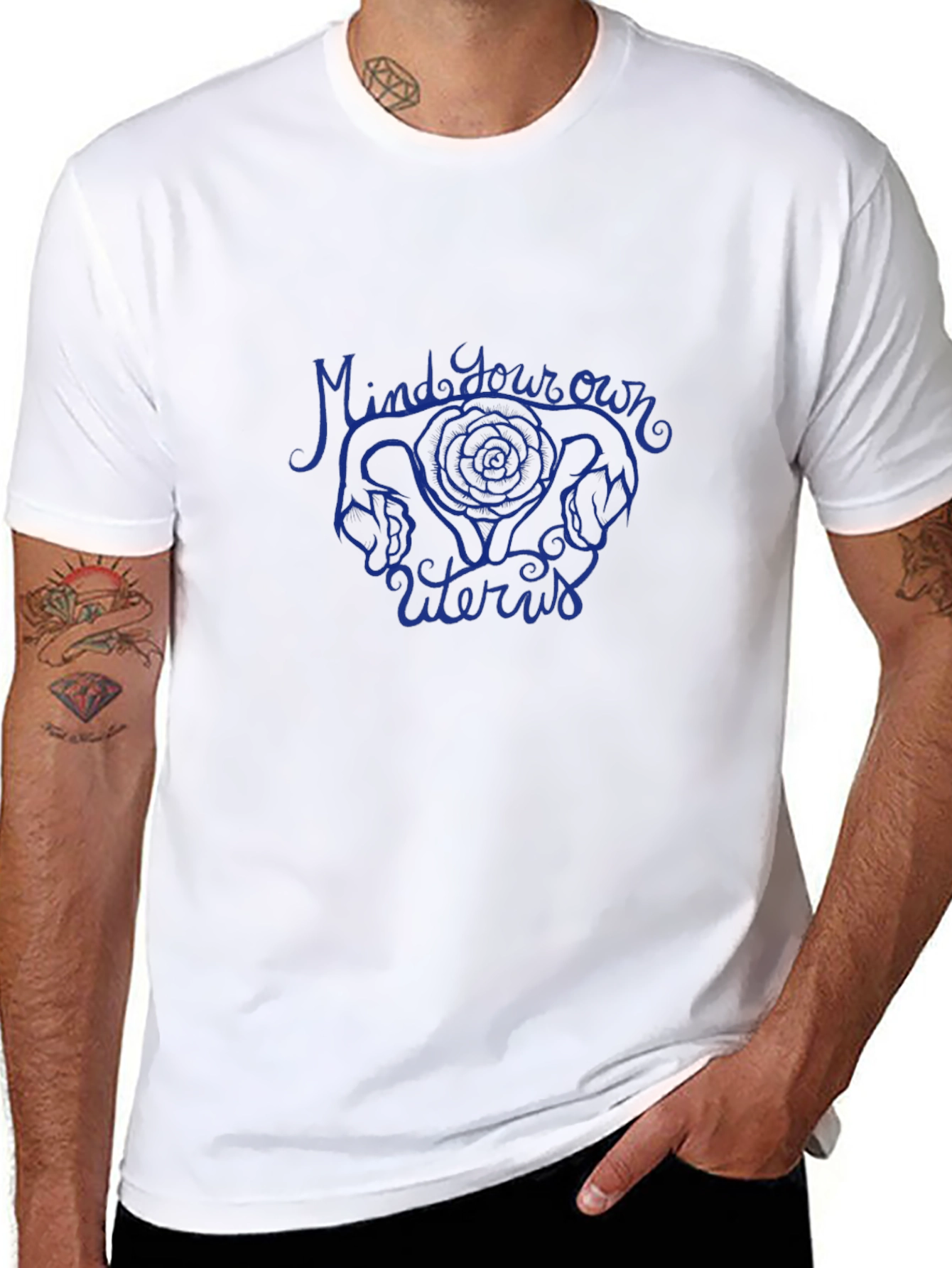 Mind Your Own Uterus Graphic Tee - Black