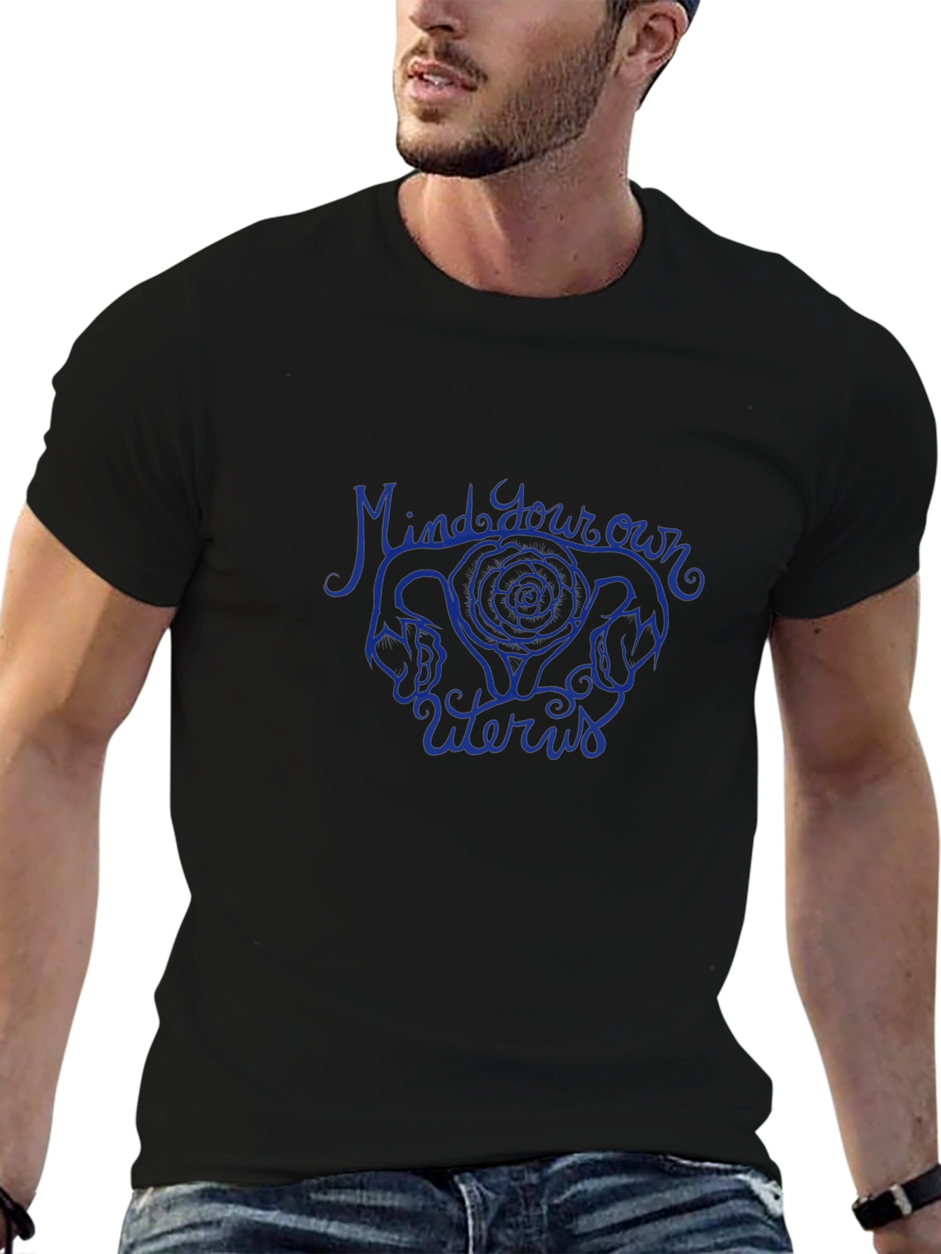 Mind Your Own Uterus Graphic Tee - Black