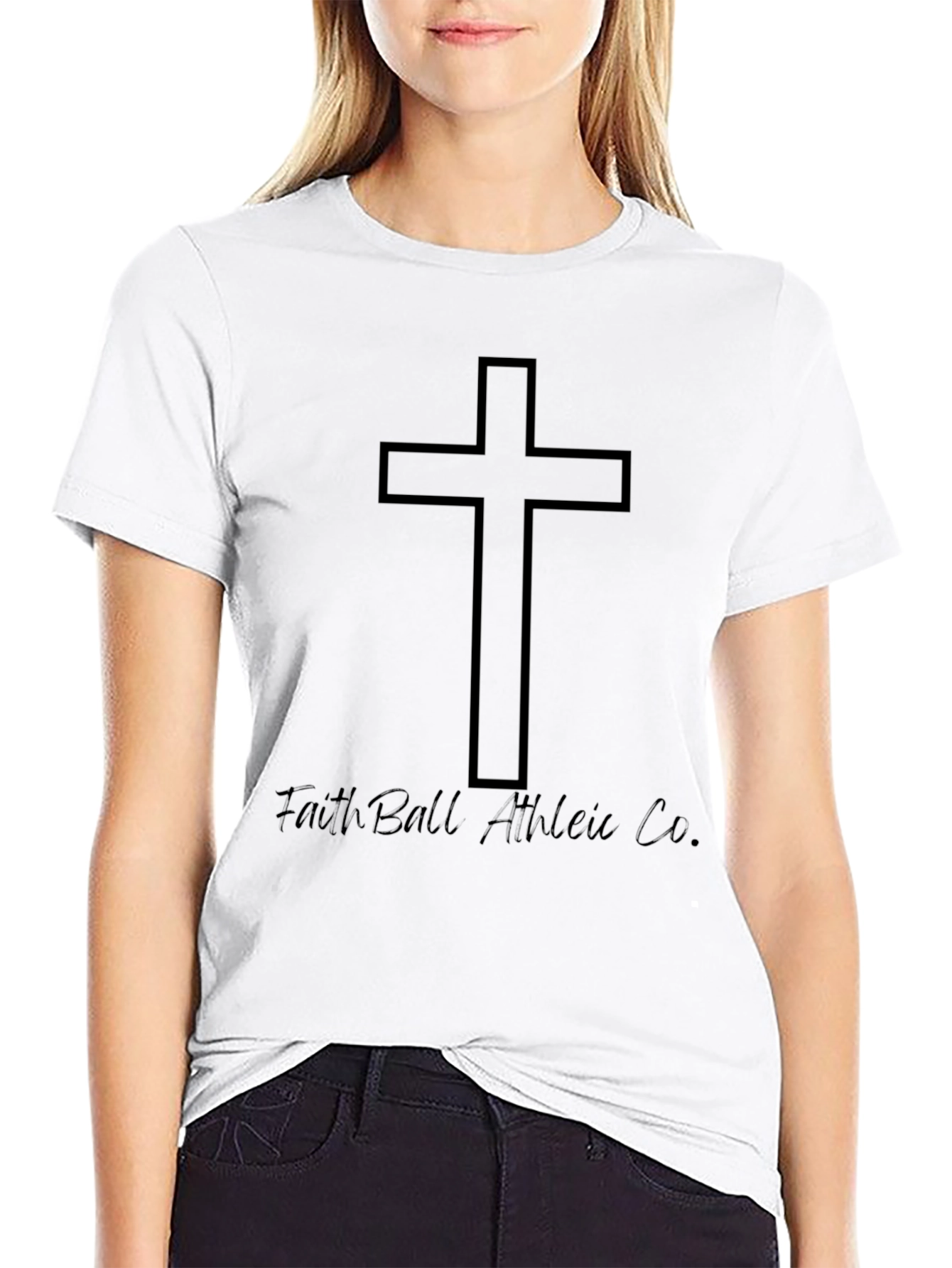 Faithful Athletic Cross T-Shirt - Black