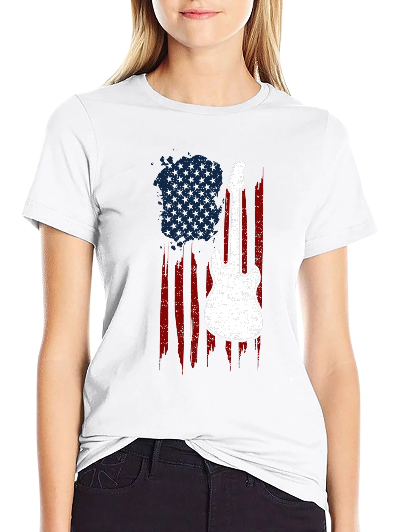 American Flag Guitar T-Shirt