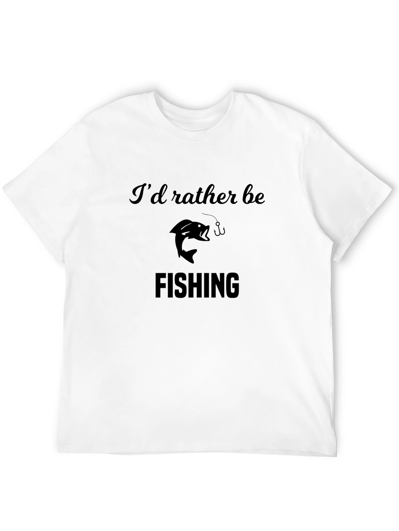Id Rather Be Fishing Mens Black T-Shirt
