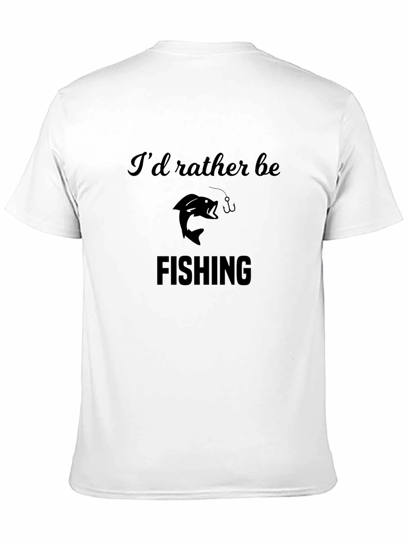 Id Rather Be Fishing Mens Black T-Shirt