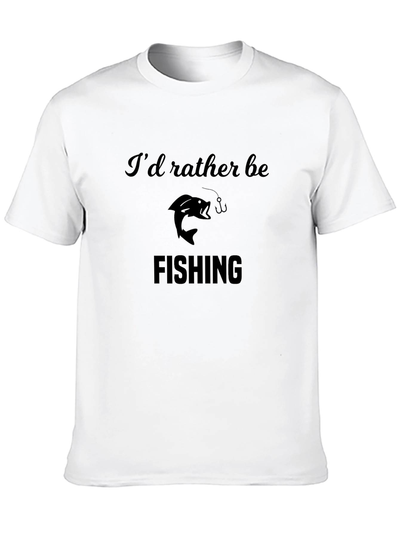 Id Rather Be Fishing Mens Black T-Shirt