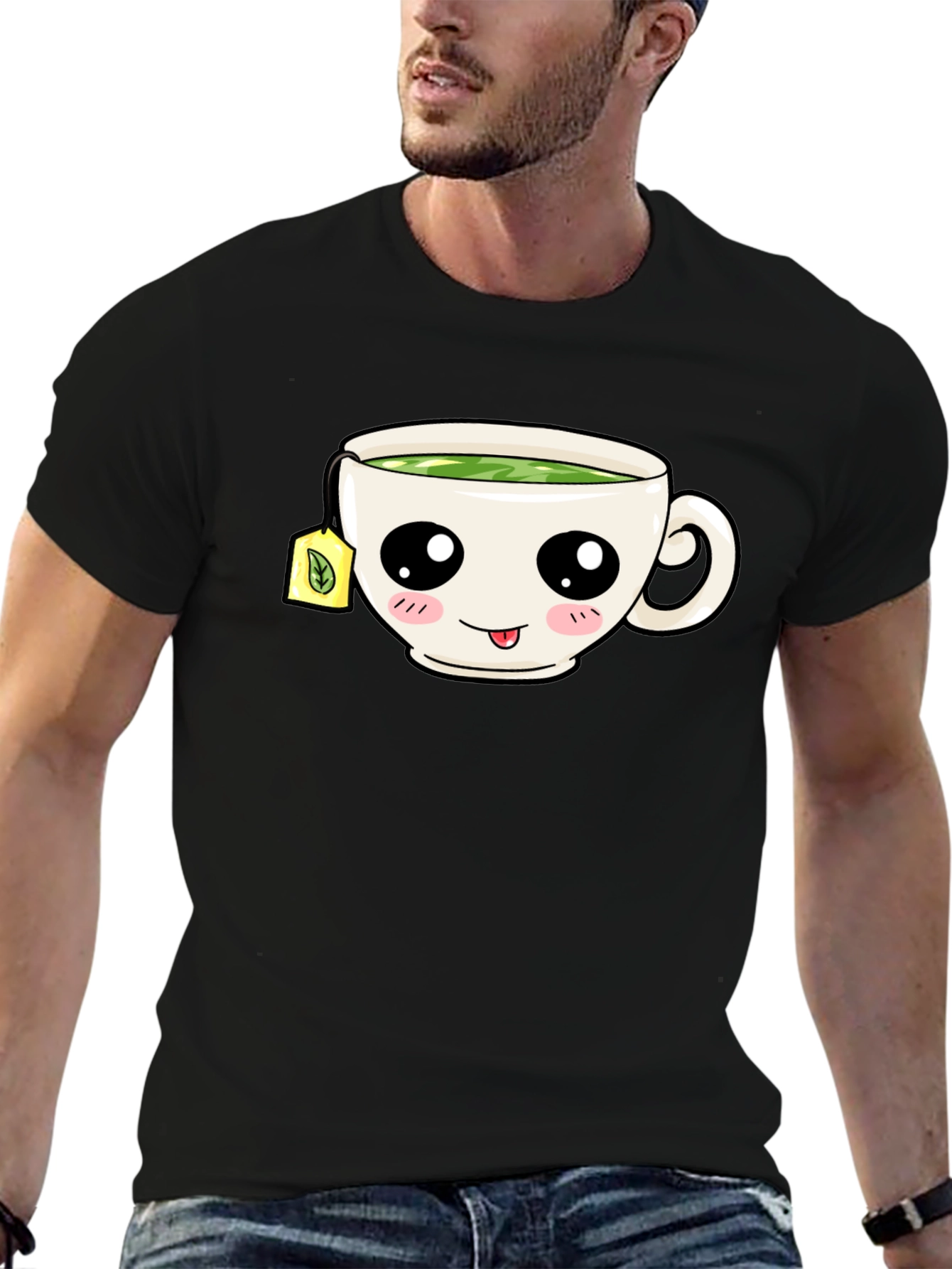 Kawaii Tea Cup Graphic T-Shirt
