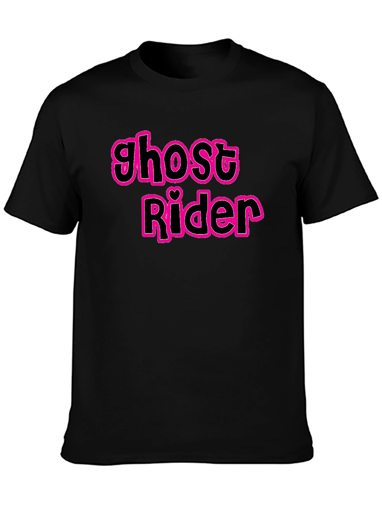 Ghost Rider Pink Outline Black T-Shirt
