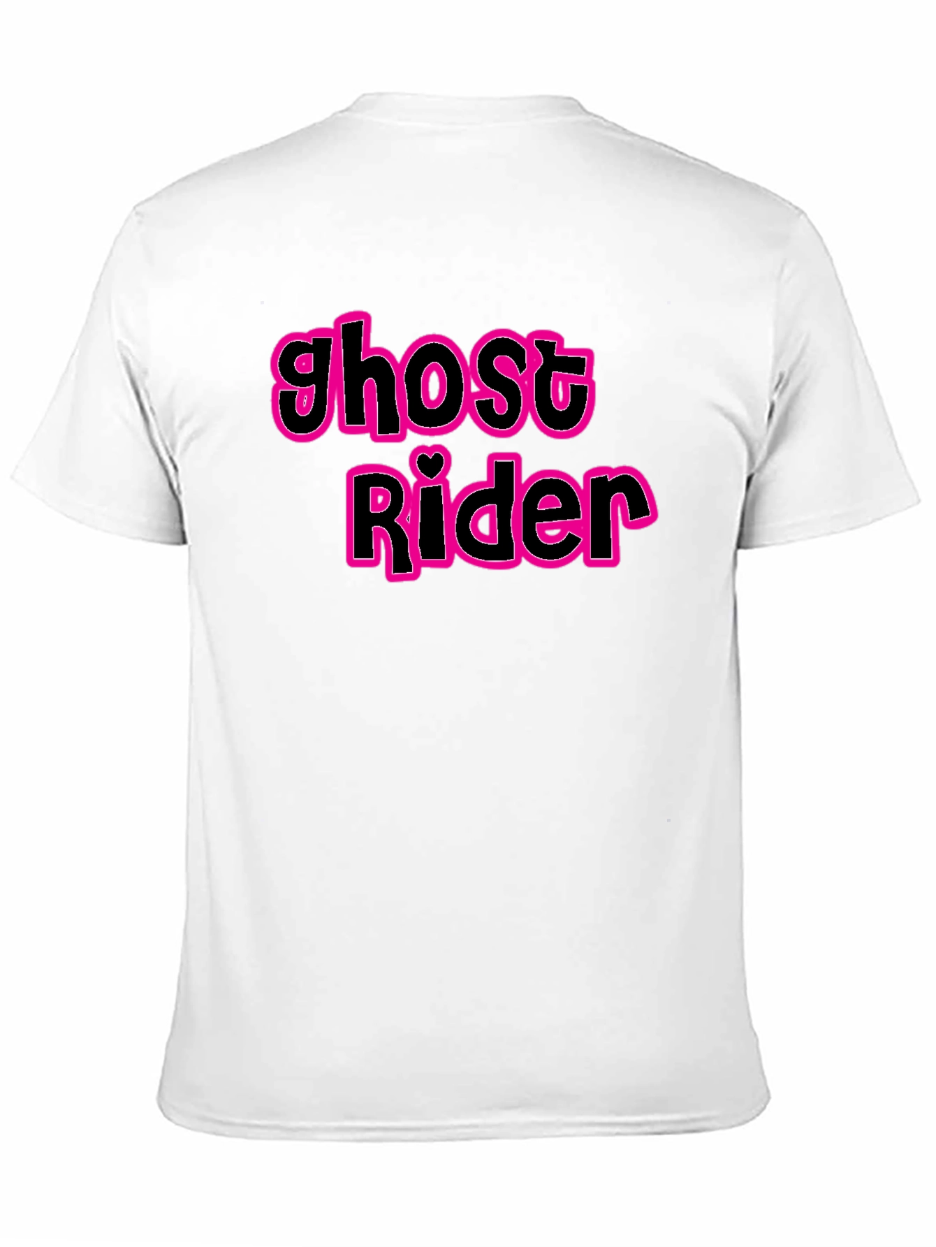 Ghost Rider Pink Outline Black T-Shirt