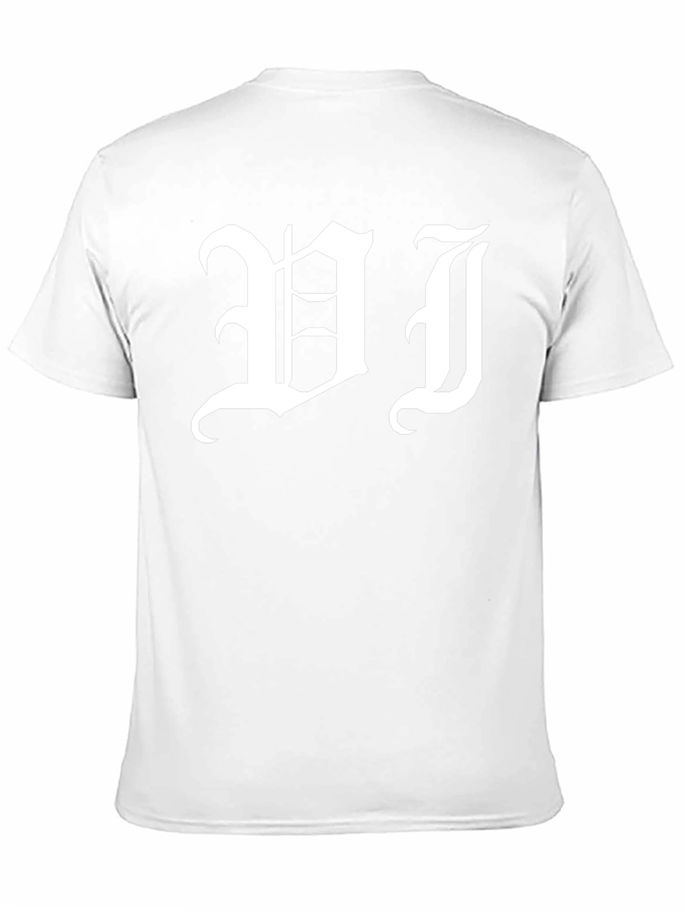 Gothic Initial T-Shirt - Bold White Lettering on Black