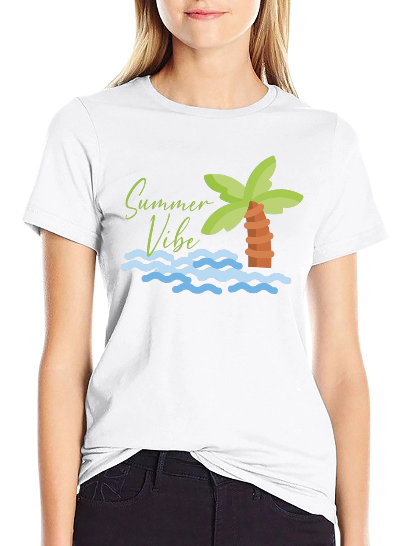 Summer Vibe Black T-Shirt
