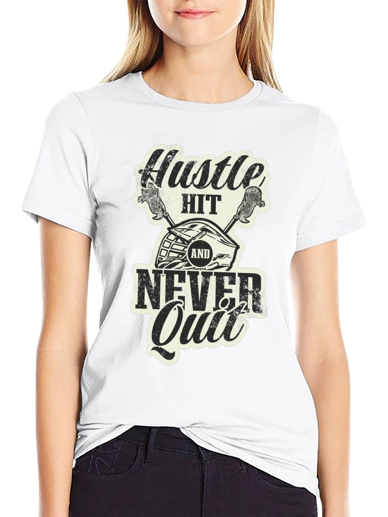 Hustle Hit Never Quit Graphic T-Shirt