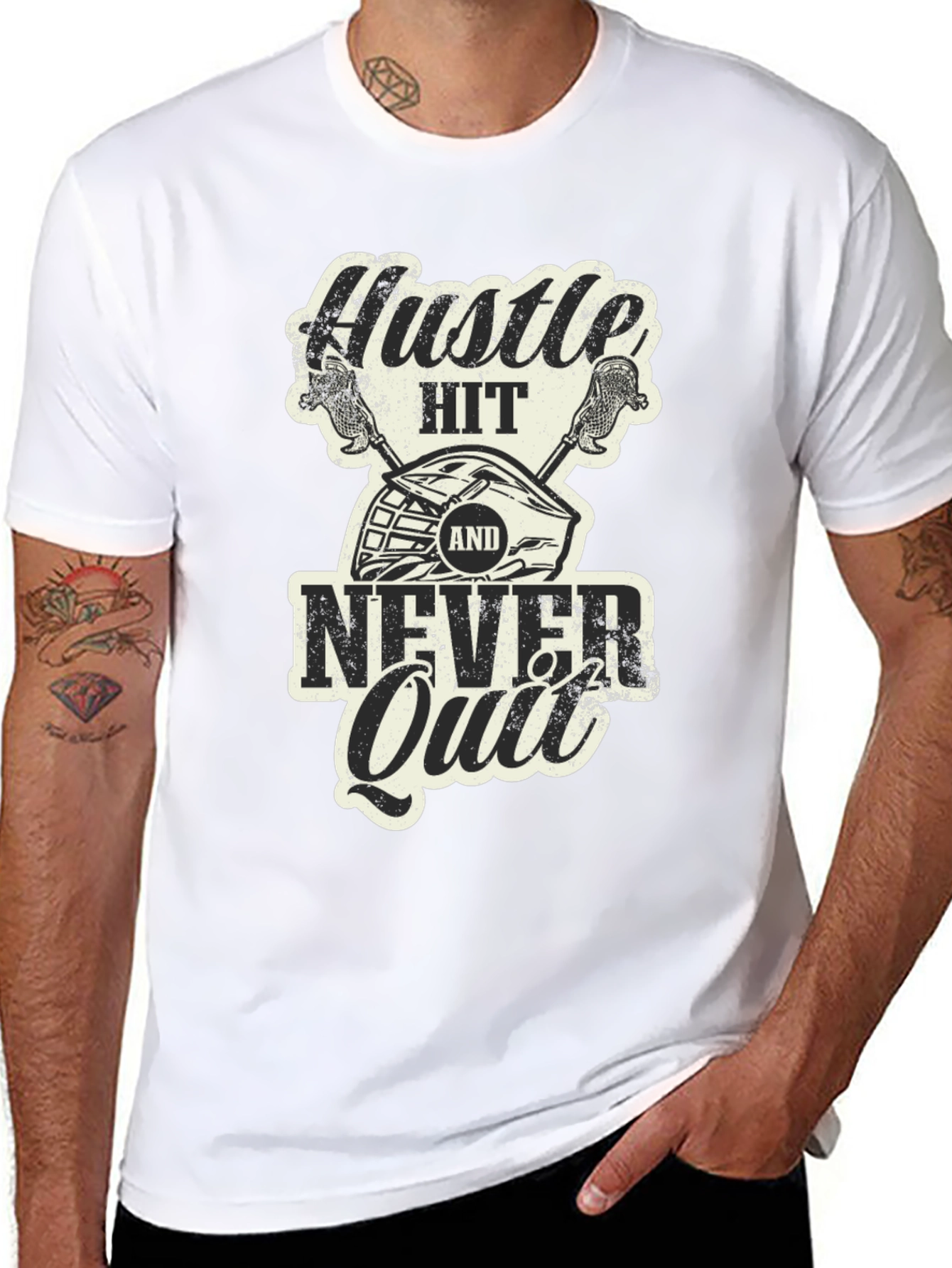 Hustle Hit Never Quit Graphic T-Shirt