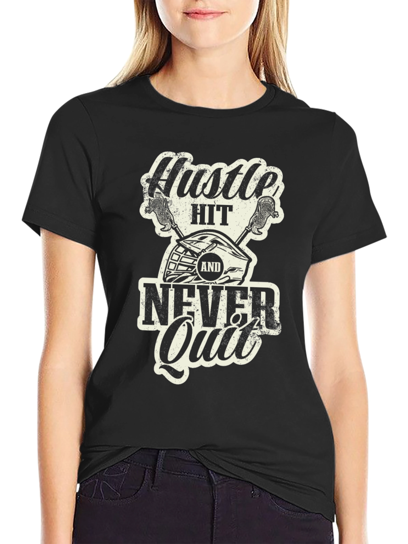 Hustle Hit Never Quit Graphic T-Shirt