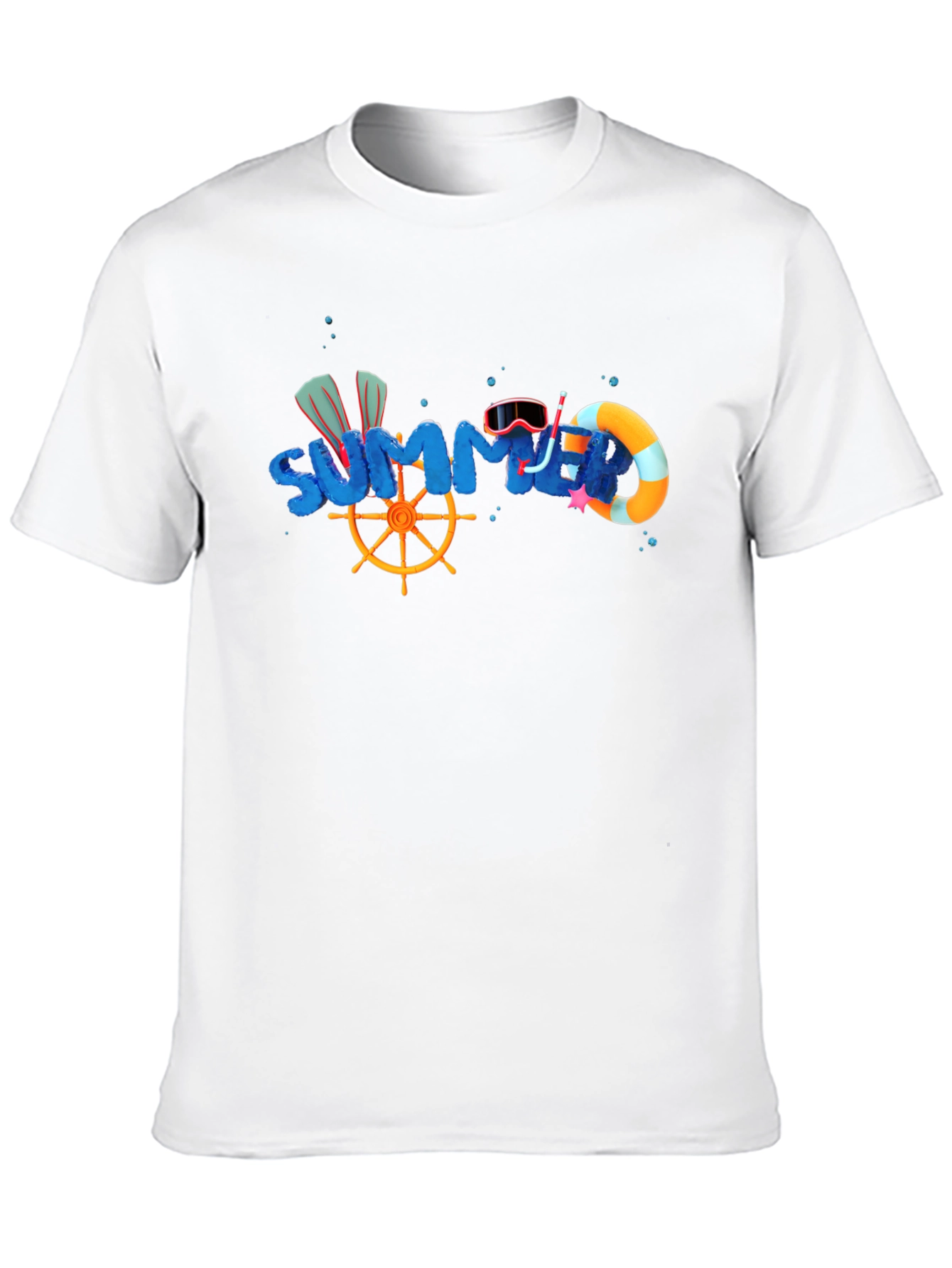 Summer Fun Graphic Tee - Black Cotton T-Shirt