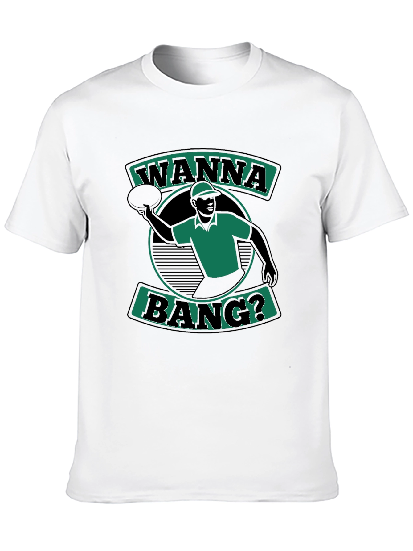 Wanna Bang? T-Shirt Black Short Sleeve Graphic Tee