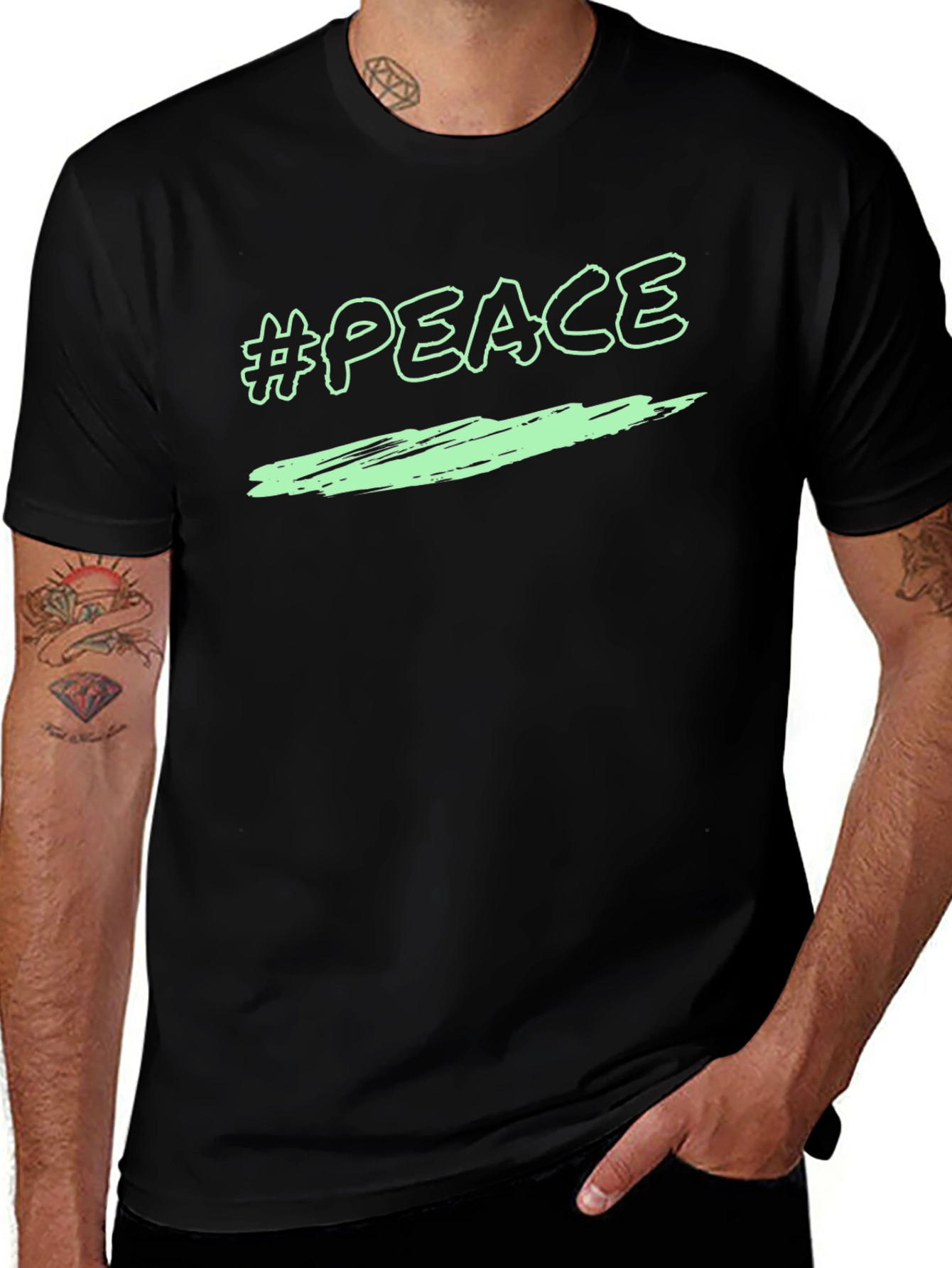 Peace Graphic T-Shirt - Black