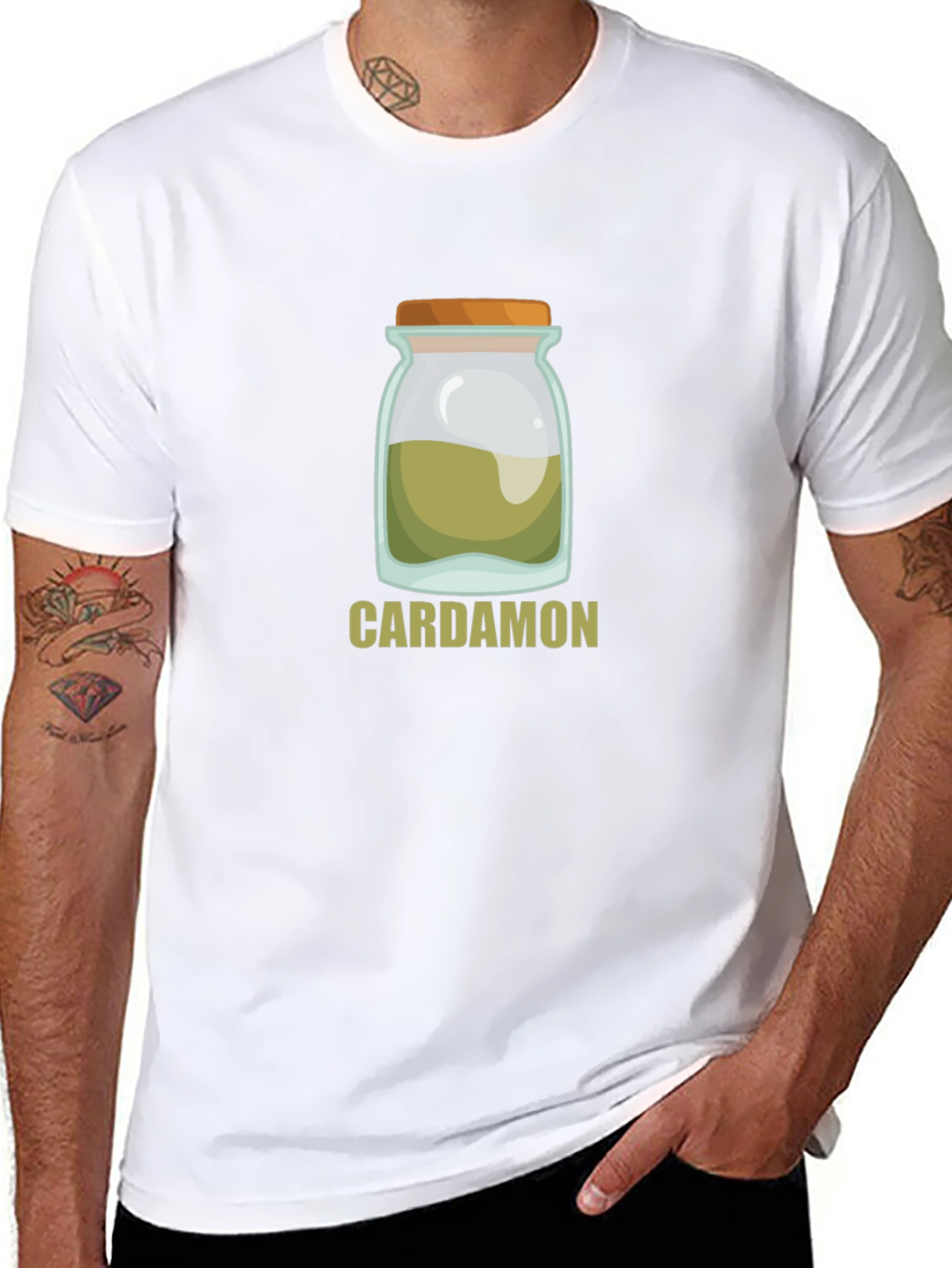 Cardamom Spice Jar Graphic T-Shirt - Unique Foodie Tee