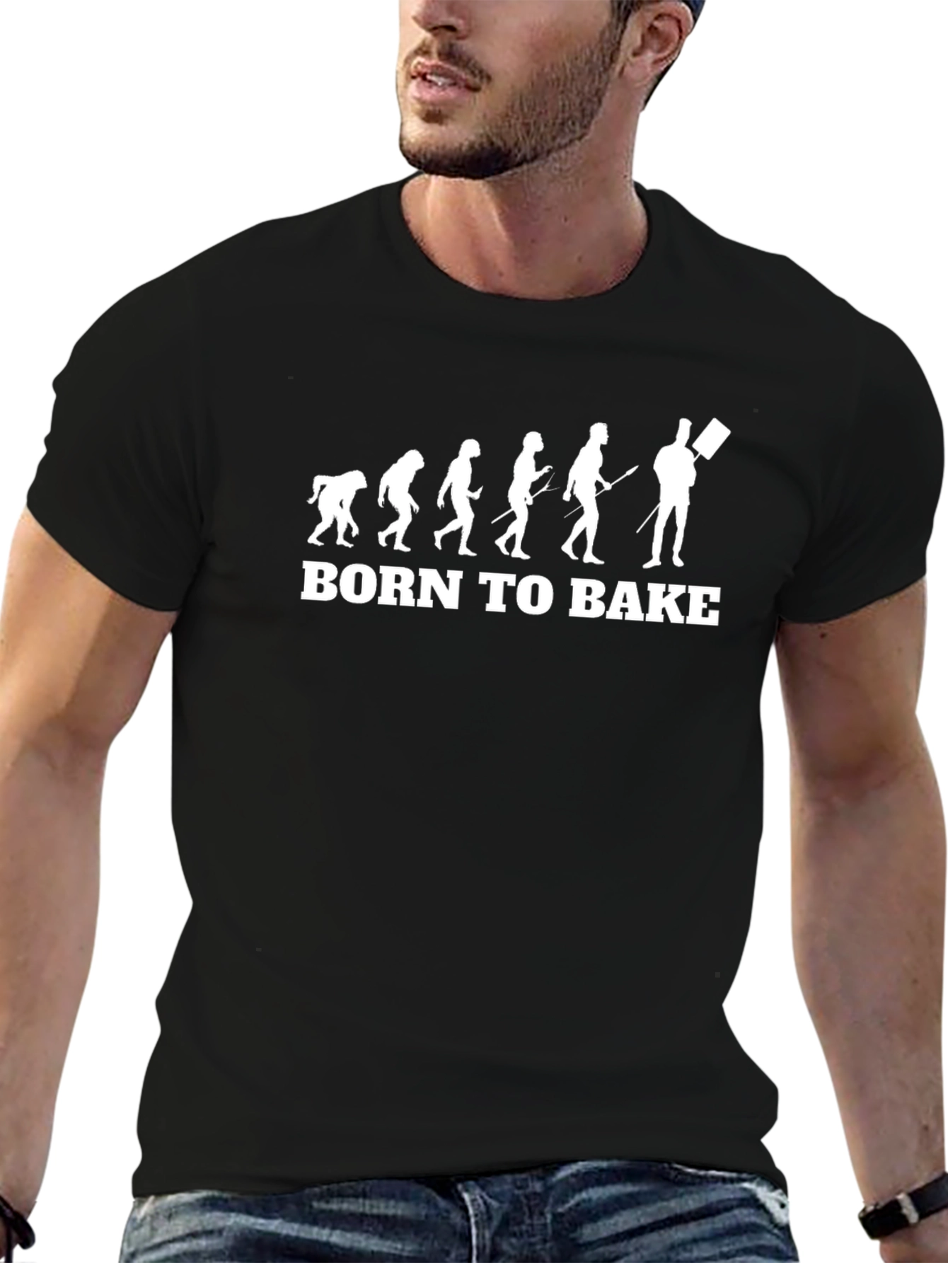 Born to Bake Evolution Funny Novelty T-Shirt
