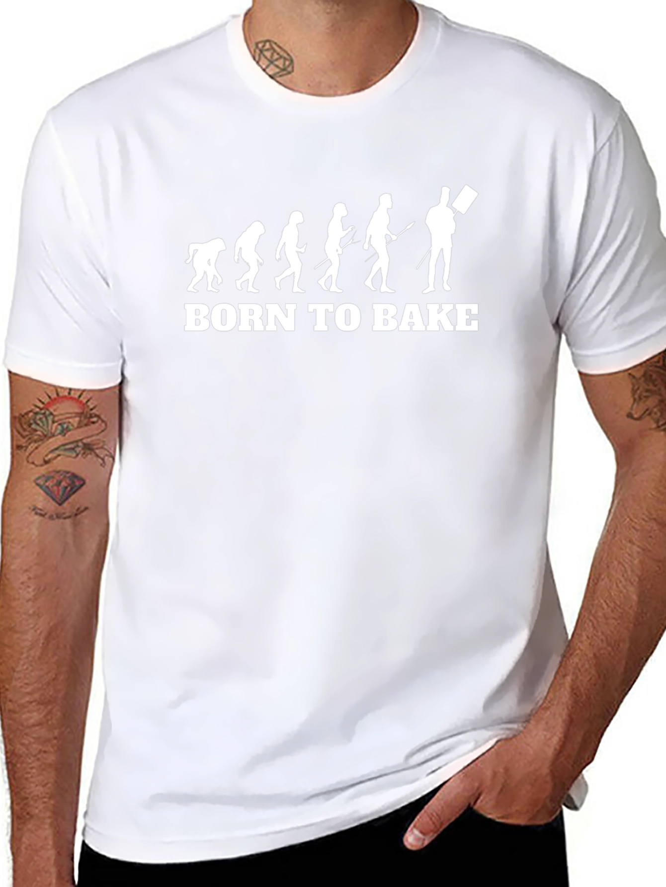Born to Bake Evolution Funny Novelty T-Shirt