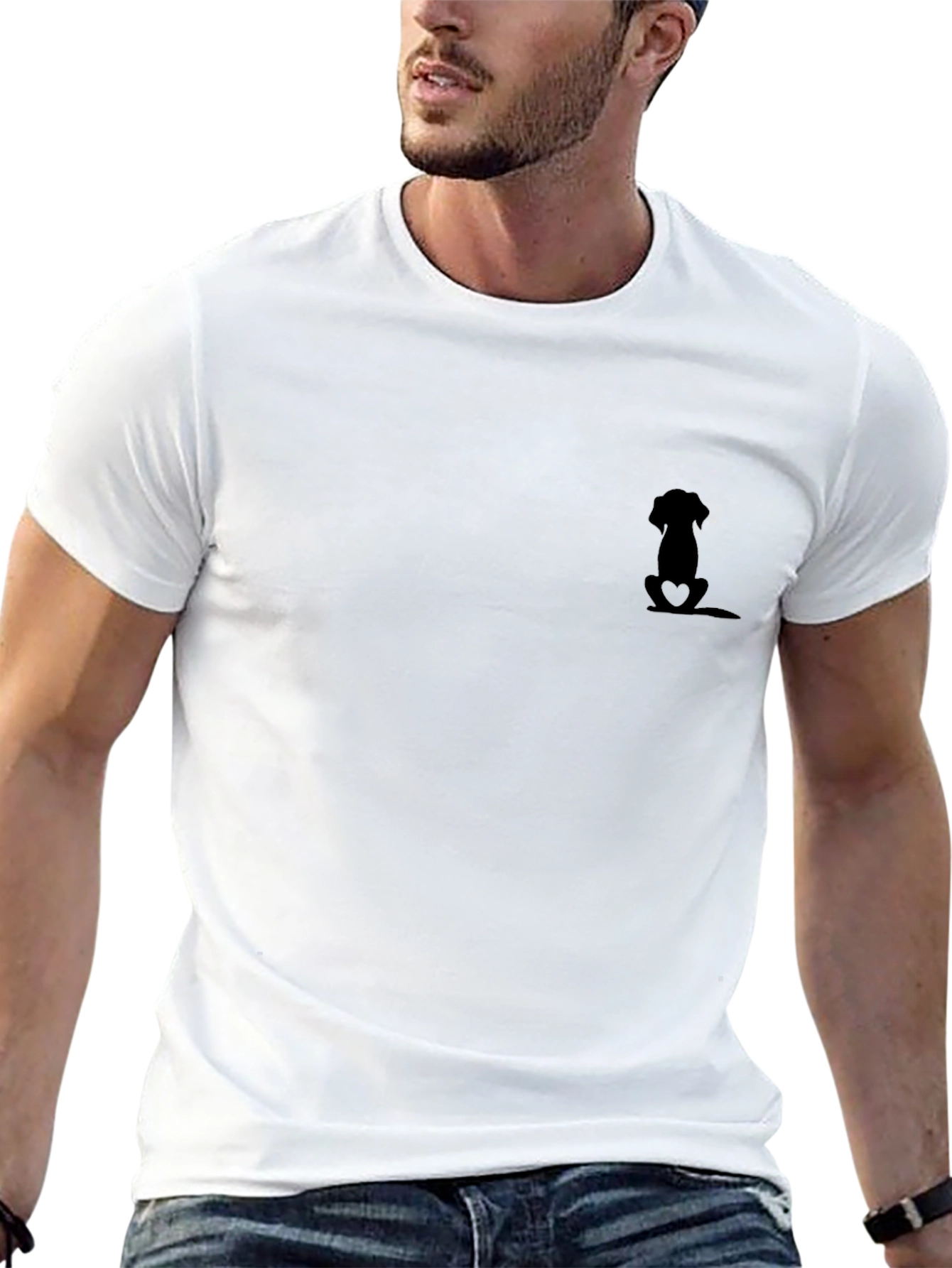 Mens Black T-Shirt - Dog Lover Design