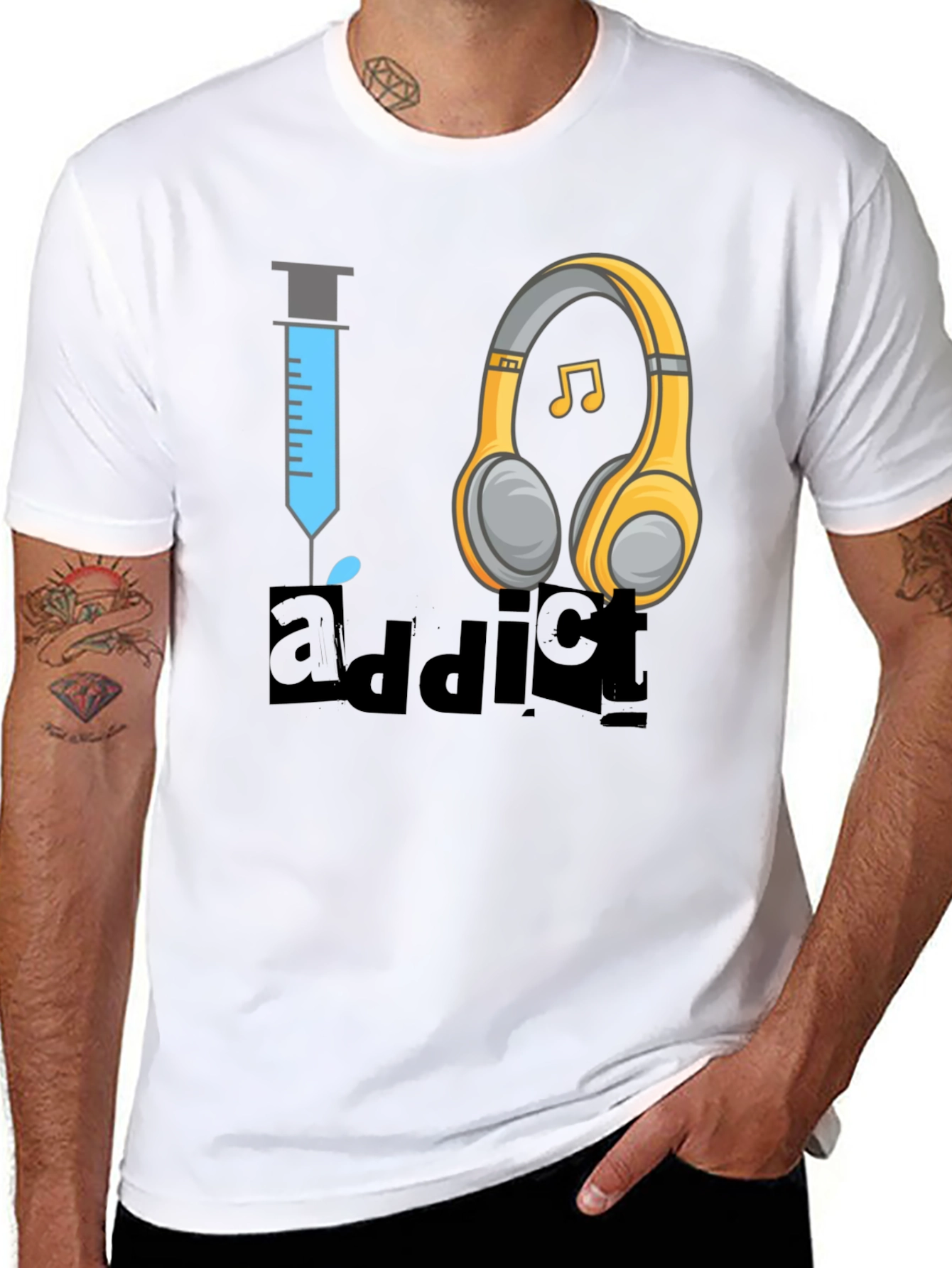 Music Addict T-Shirt - Novelty Graphic Tee
