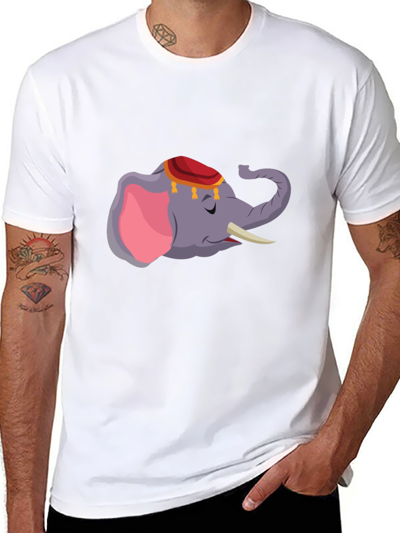 Elephant Graphic Tee - Black Cotton Comfort