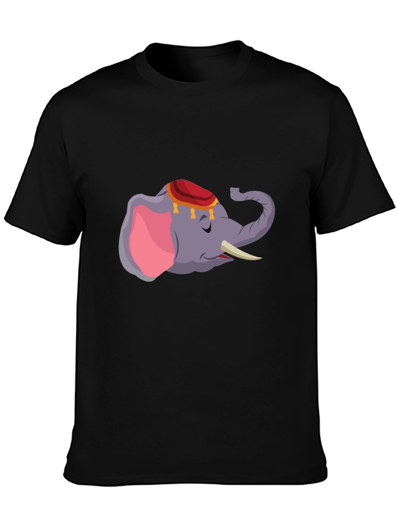 Elephant Graphic Tee - Black Cotton Comfort