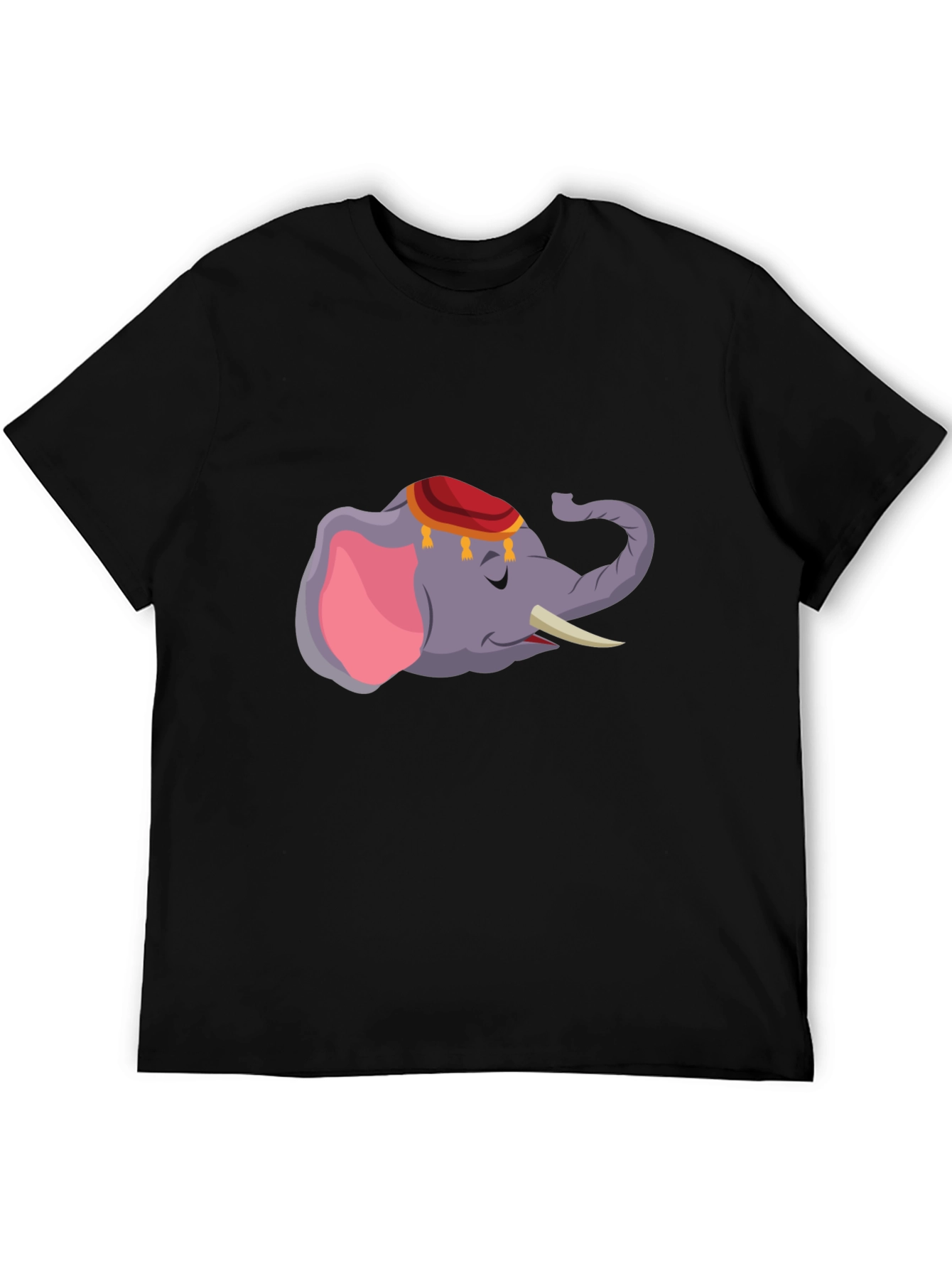 Elephant Graphic Tee - Black Cotton Comfort