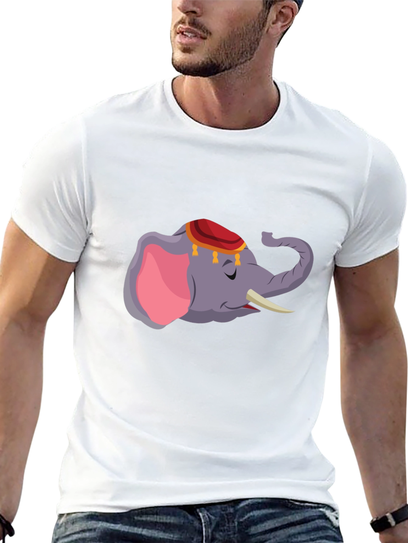 Elephant Graphic Tee - Black Cotton Comfort