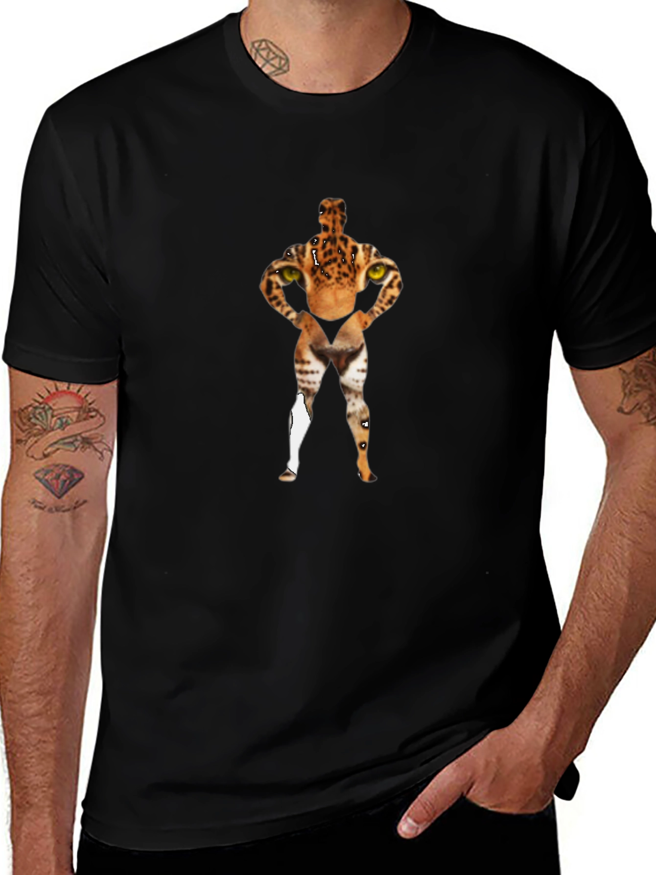 Animal Print Novelty Graphic Tee - Quirky Fashion